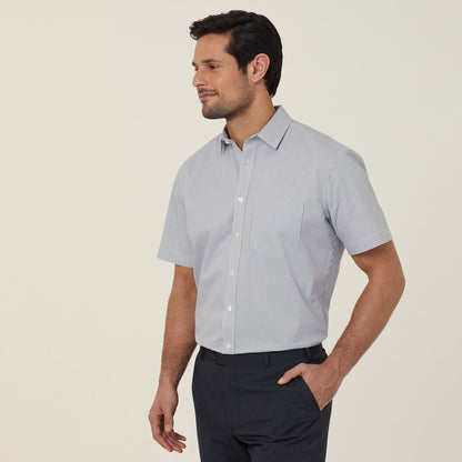 Avignon Fine Block Stripe Stretch Short Sleeve Shirt