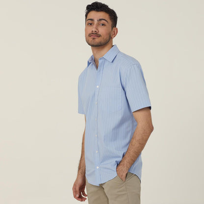 Avignon Pinstripe Stretch Short Sleeve Shirt