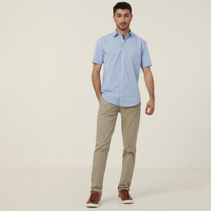 Avignon Pinstripe Stretch Short Sleeve Shirt