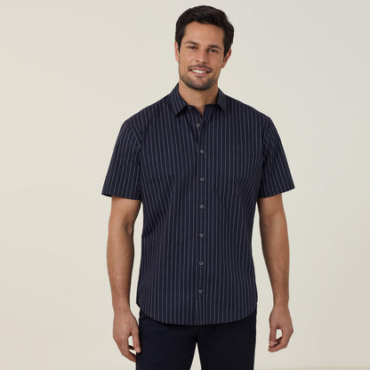 Avignon Pinstripe Stretch Short Sleeve Shirt