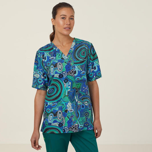 Warlu Indigenous Scrub V-Neck Top