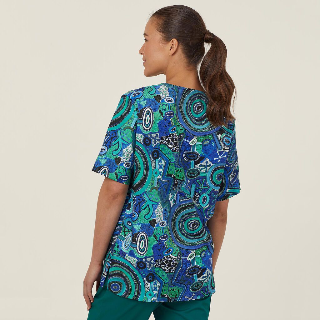 Warlu Indigenous Scrub V-Neck Top