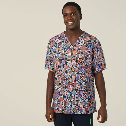 Water Dreaming Indigenous Scrub Top