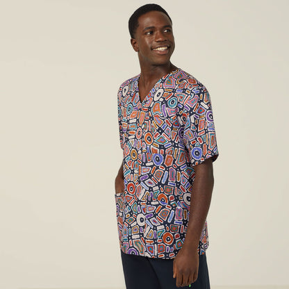 Water Dreaming Indigenous Scrub Top