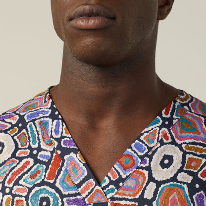 Water Dreaming Indigenous Scrub Top