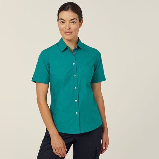 Poly Cotton End On End Short Sleeve Shirt