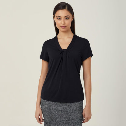 Matt Jersey Twist Neck Top