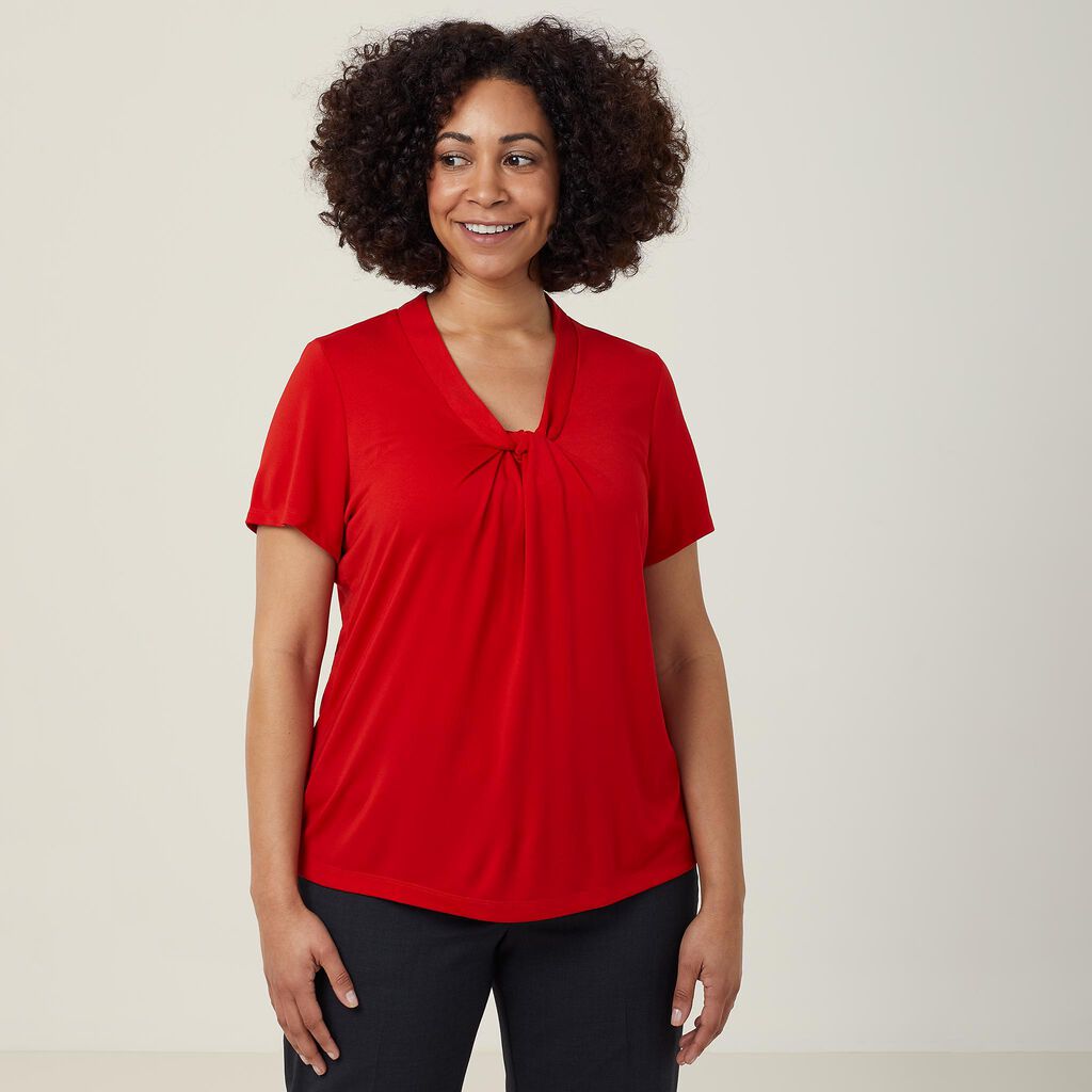 Matt Jersey Twist Neck Top