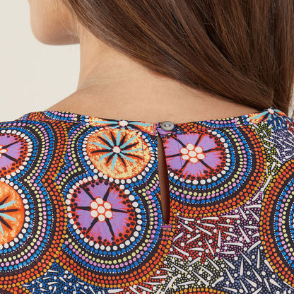 Polyester Print Bush Tucker Indigenous Blouse