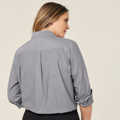 Cotton Chambray Long Sleeve Relaxed Shirt