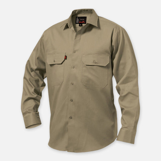 Originals Long Sleeve Open Front Cotton Drill Work Shirt