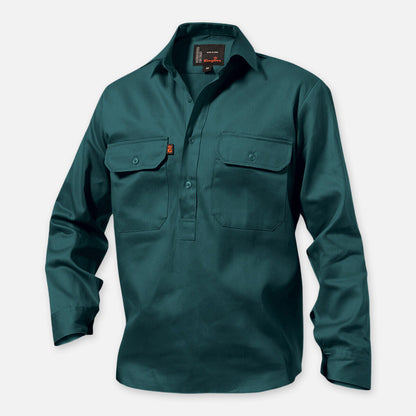 Originals Long Sleeve Closed Front Cotton Drill Work Shirt