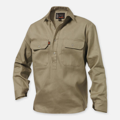 Originals Long Sleeve Closed Front Cotton Drill Work Shirt