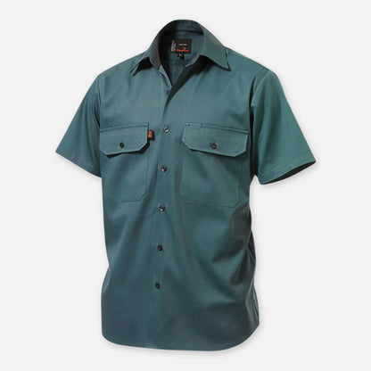 ORIGINALS SHORT SLEEVE OPEN FRONT COTTON DRILL WORK SHIRT