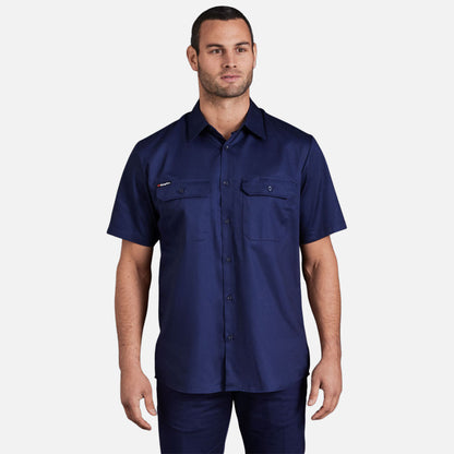 ORIGINALS SHORT SLEEVE OPEN FRONT COTTON DRILL WORK SHIRT