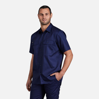 ORIGINALS SHORT SLEEVE OPEN FRONT COTTON DRILL WORK SHIRT