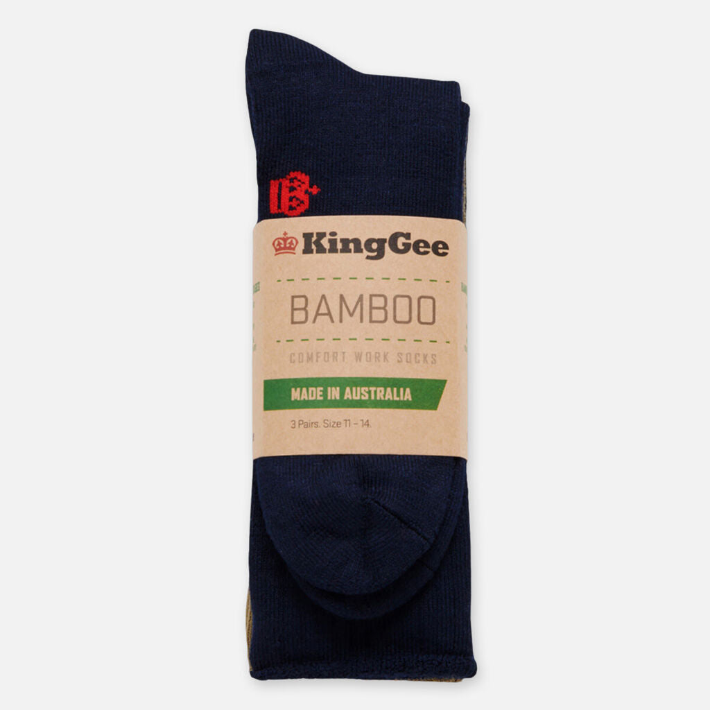 Men's Bamboo Crew Work Socks - Mixed 3 Pack