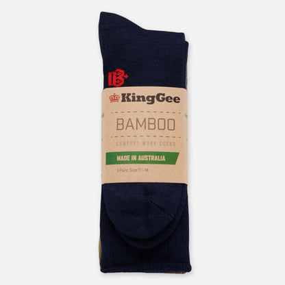 Men's Bamboo Crew Work Socks - Mixed 3 Pack