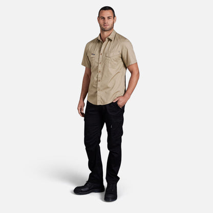 TRADIES LIGHTWEIGHT COTTON DRILL SHORT SLEEVE WORK SHIRT