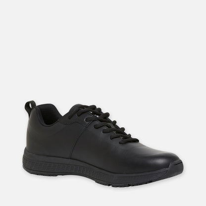 SUPERLITE LEATHER LACE UP WORK SHOES - BLACK