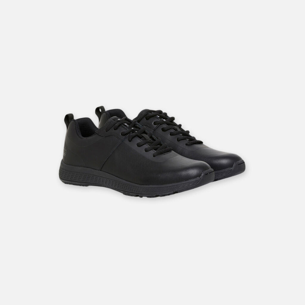 Superlite Leather Lace Up Work Shoes - Black