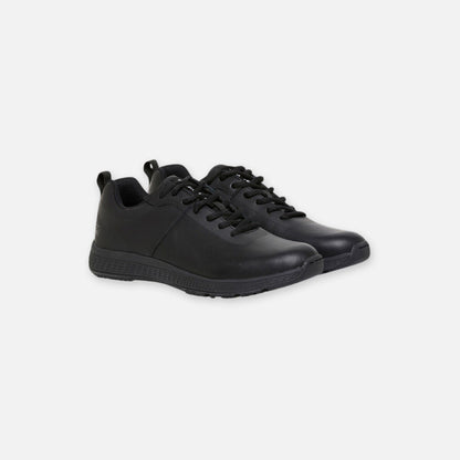 Superlite Leather Lace Up Work Shoes - Black