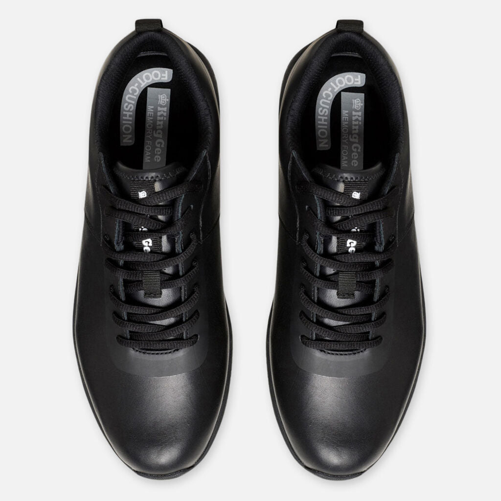 Superlite Leather Lace Up Work Shoes - Black