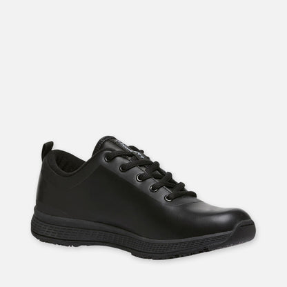 Women's Superlite Leather Lace-Up Work Shoes - Black