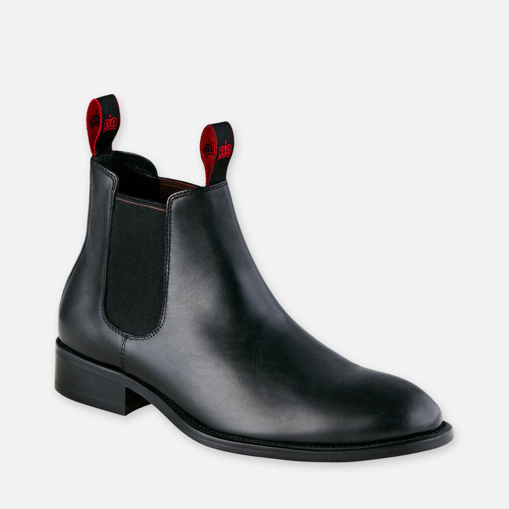 Urban Leather Gusset Dress Boots - Black