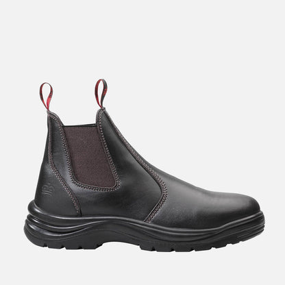 Flinders Leather Steel Cap Gusset Work Boots - Claret