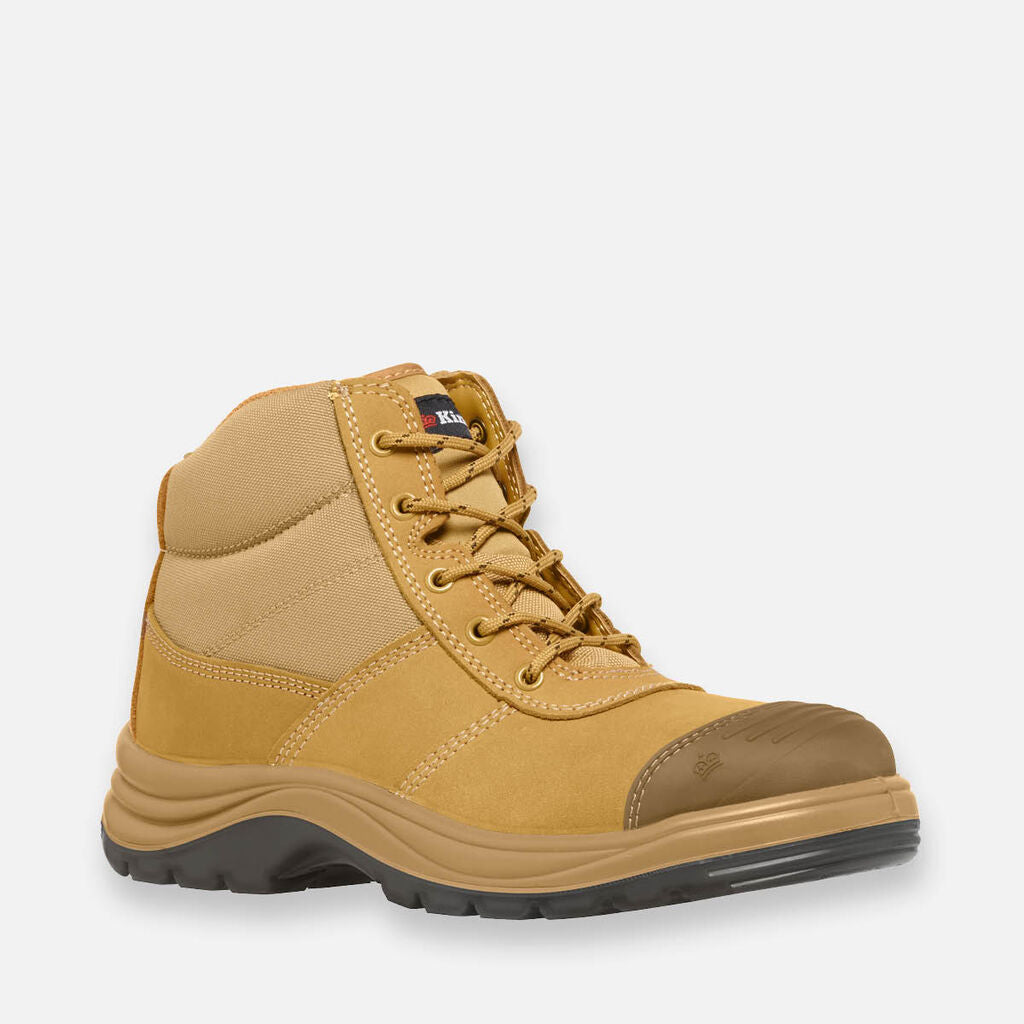 Tradie Zip/Lace Steel Cap Safety Work Boots 5" - Wheat