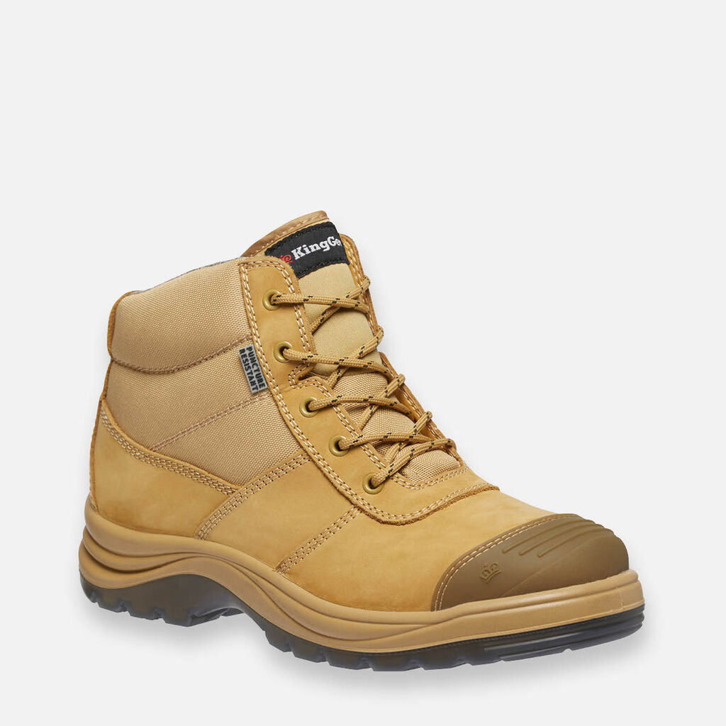 Tradie Puncture Resistant Steel Cap Work Boots 5" - Wheat