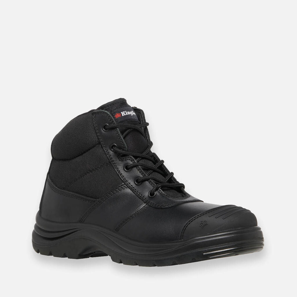 Tradie Zip/Lace Steel Cap Safety Work Boots 5" - Black