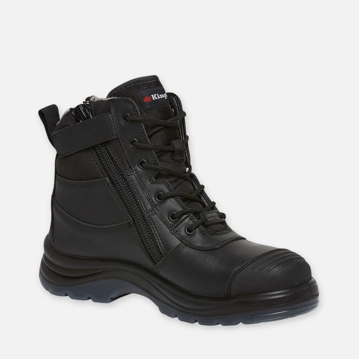 TRADIE ZIP/LACE COMPOSITE SAFETY WORK BOOTS 6" - BLACK