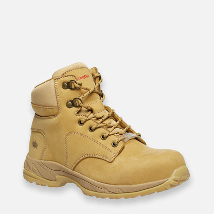 Women's Tradie Hybrid Zip/Lace Composite Cap Work Boots 6" - Wheat