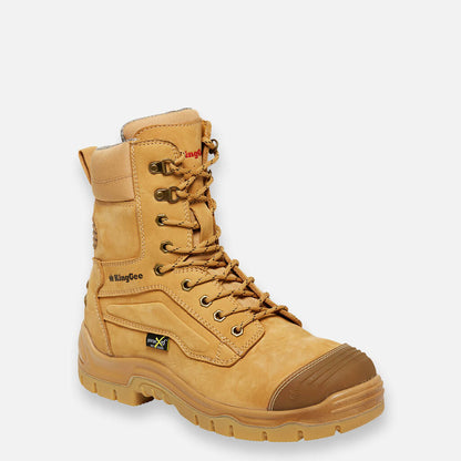 Phoenix Metguard Zip/Lace Safety Work Boots Wheat 8"