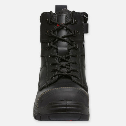 Phoenix Zip/Lace Safety Work Boots With Scuff Cap - Black