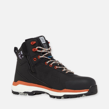 Terra Firma Hybrid Zip/Lace Composite Toe Work Boots 5" - Black/Burnt Orange