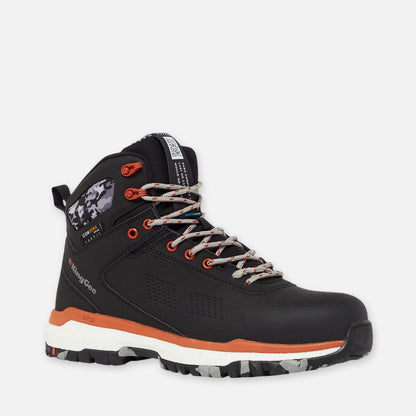 TERRA FIRMA HYBRID ZIP/LACE COMPOSITE TOE WORK BOOTS 5" - BLACK/BURNT ORANGE