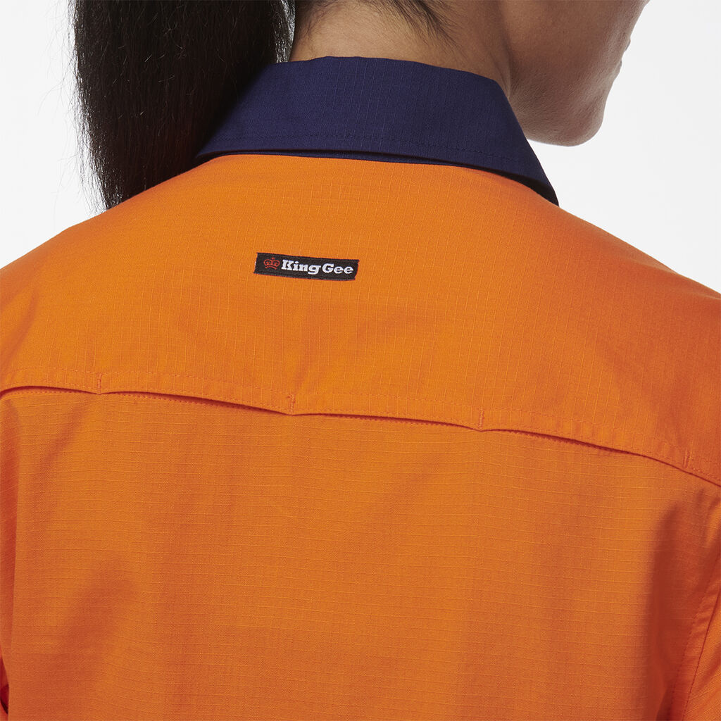 Womens Workcool Vented Closed Front Spliced Shirt