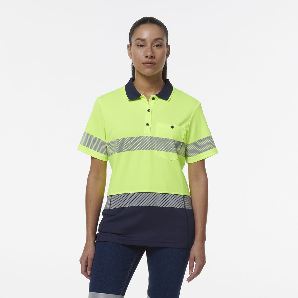 Womens Workcool Hyperfreeze Spliced Short Sleeve Polo with Segmented Tape