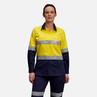 Women's Hi-Vis Reflective Long Sleeve Work Shirt