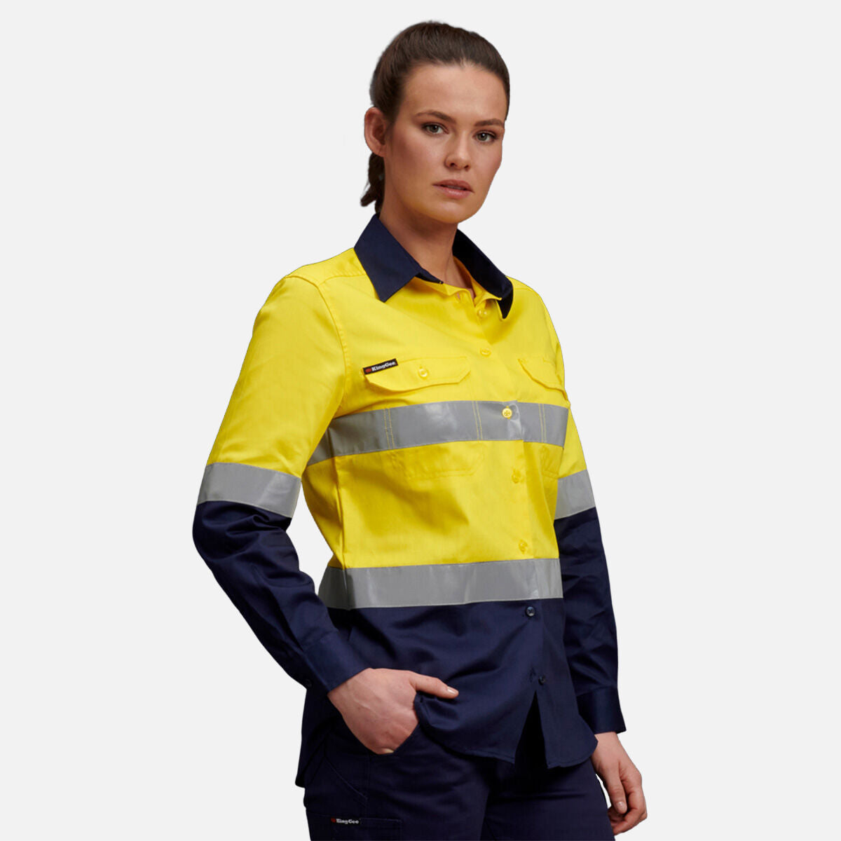 WOMEN'S HI-VIS REFLECTIVE LONG SLEEVE WORK SHIRT