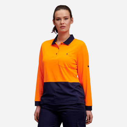 WOMEN'S WORKCOOL HYPERFREEZE HI-VIS LONG SLEEVE POLO SHIRT