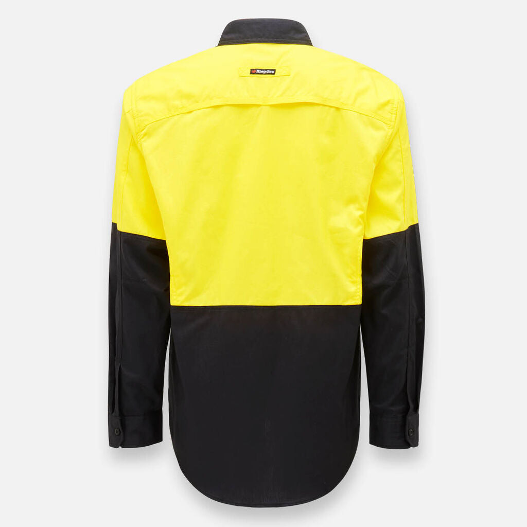 Workcool 2 Hi-Vis Two Tone Long Sleeve Drill Work Shirt