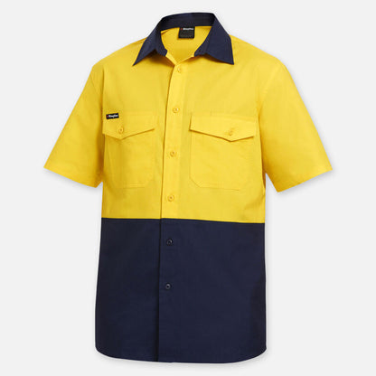 Workcool 2 Hi-Vis Two Tone Short Sleeve Drill Work Shirt