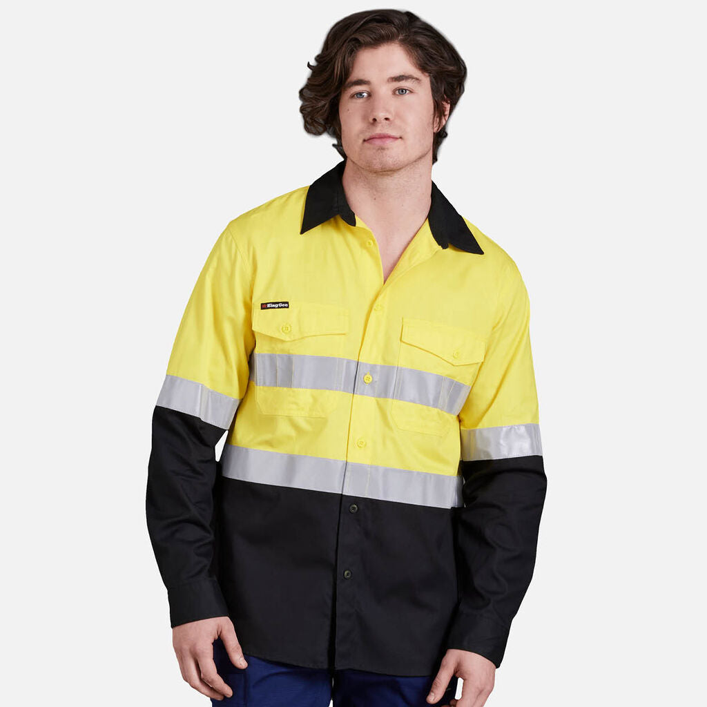 Workcool 2 Hi-Vis Reflective Two Tone Long Sleeve Work Shirt