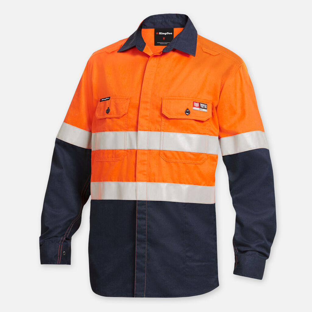 Shieldtec Lenzing FR Hi-Vis Spliced Open Front Taped Shirt – Squadwear ...