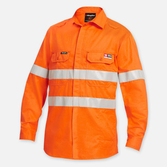 Shieldtec Lenzing FR Hi-Vis Spliced Open Front Taped Shirt
