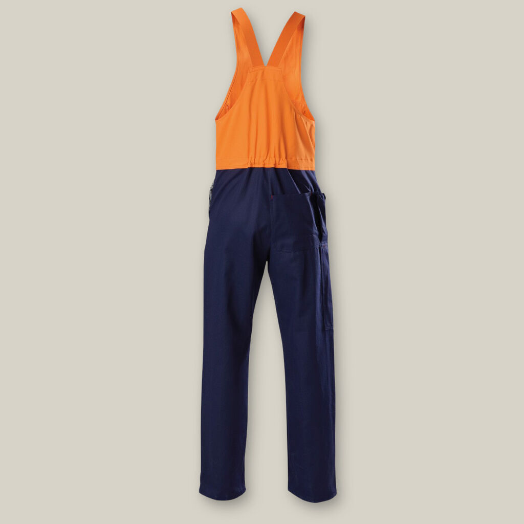 HI-VIS 2TONE ACTION BACK COTTON DRILL OVERALL